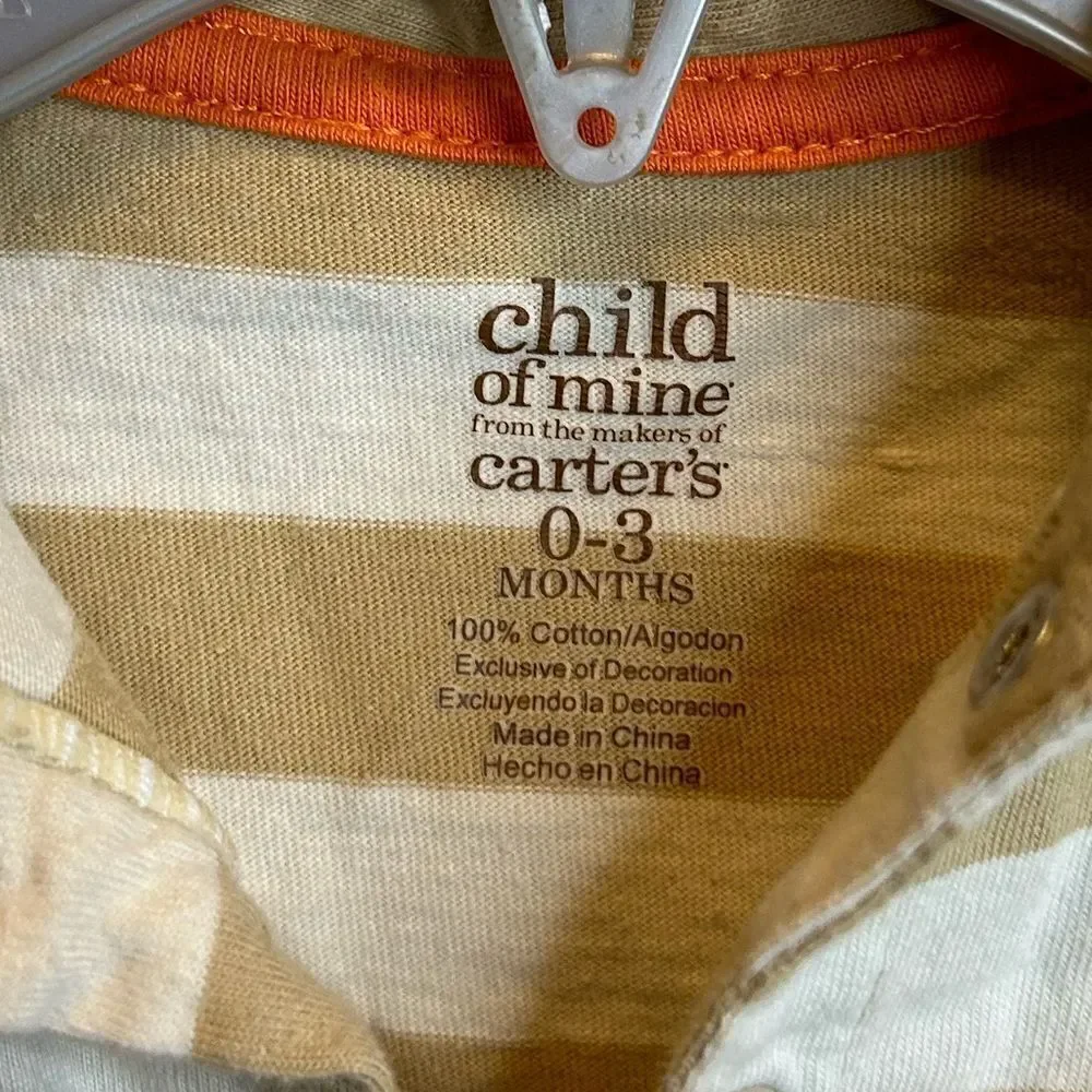 5 for $25🔥0-3M Baby Carter's Striped‎ Collared Footless Sleeper Bodysuit